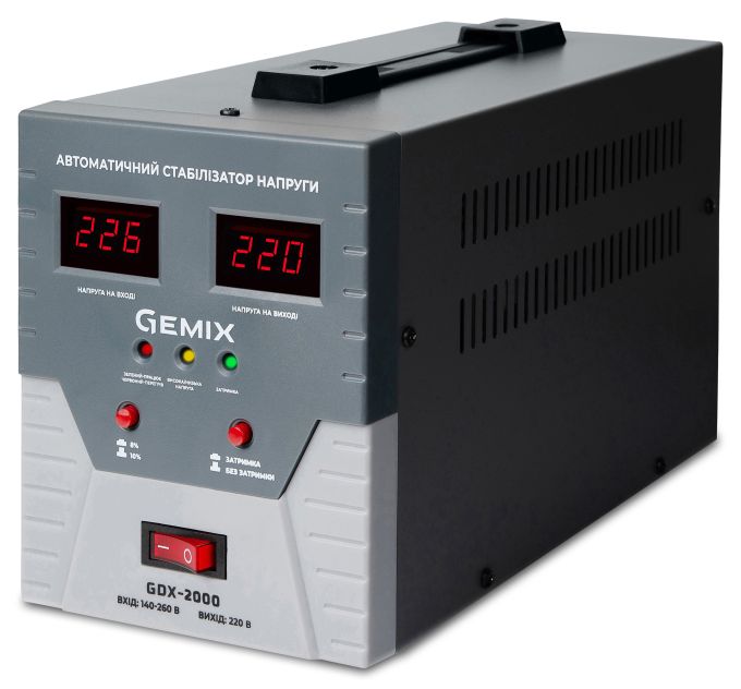 Стабілізатор напруги Gemix GDX-2000 Black