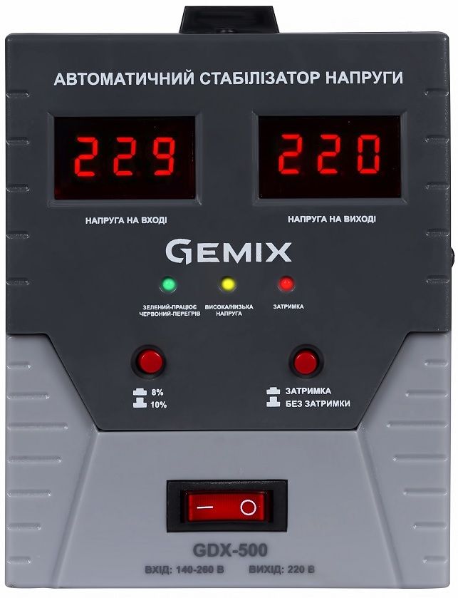Стабілізатор напруги Gemix GDX-500 Black